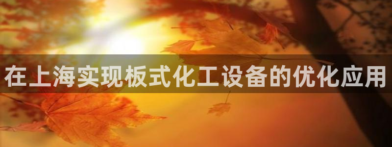 新城平台登陆：在上海实现板式化工设备的优化应用